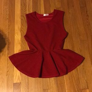 Red peplum blouse